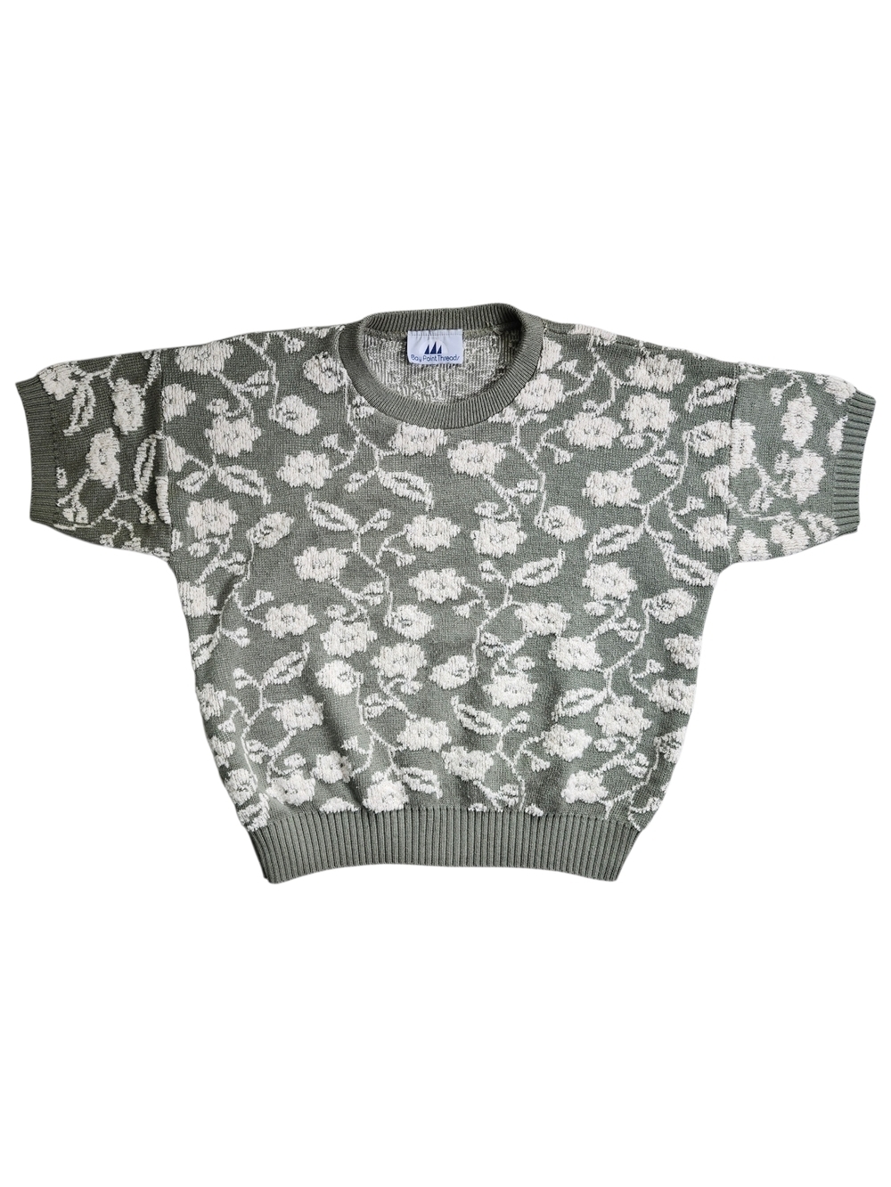 Bay Point Threads Textured Floral Knit Sweater - Picture 2 of 8